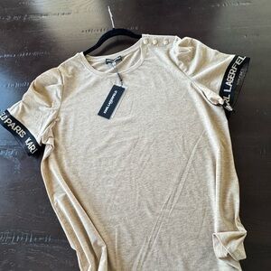 Karl Lagerfeld Tan Top with Black Details